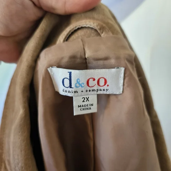 Denim&Co | 2X | Chestnut Washable Suede Button FrontJacket with Pockets - Picture 9 of 11